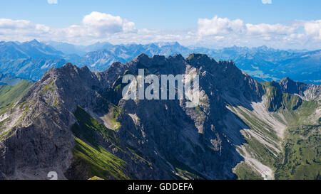 Regione di Allgäu,Algovia Alpi,Baviera,montagna,mountain crest,mondo di montagna,Daumengruppe,germania,l'Europa,grandi,grande,il pollice,Hinde Foto Stock