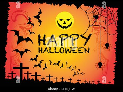 Sfondo di Halloween design per vacanza festival illustrazione vettoriale. Illustrazione Vettoriale