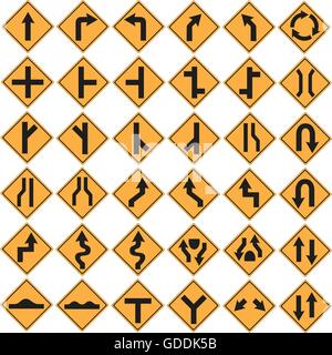 Segno di traffico impostato isolato illustrazione vettoriale. Illustrazione Vettoriale