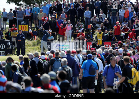 South Ayrshire, in Scozia. 14 Luglio, 2016. Bubba Watson (USA) Golf : Bubba Watson di gli Stati Uniti tees off sul decimo foro durante il primo round del 145British Open Championship presso la Old Course, Royal Troon Golf Club in South Ayrshire, in Scozia . Credito: Koji Aoki AFLO/sport/Alamy Live News Foto Stock