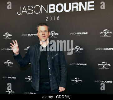 Berlino, Germania. 14 Luglio, 2016. Noi attore Matt Damon arriva per una proiezione del suo prossimo film "Jason Bourne' a Alhambra cinema a Berlino, Germania, 14 luglio 2016. Foto: Jens KALAENE/dpa/Alamy Live News Foto Stock