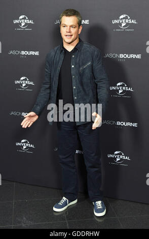 Berlino, Germania. 14 Luglio, 2016. Noi attore Matt Damon arriva per una proiezione del suo prossimo film "Jason Bourne' a Alhambra cinema a Berlino, Germania, 14 luglio 2016. Foto: Jens KALAENE/dpa/Alamy Live News Foto Stock