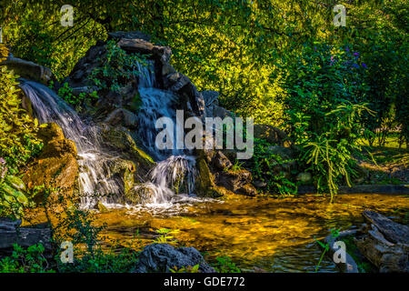 Torino, Italia. 16 Luglio, 2016. Italia Piemonte Torino estate al Parco Velentino cascate Credito: Davvero Facile Star/Alamy Live News Foto Stock