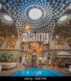 Iran,Kashan città,Kashan Bazaar,Khan Amin al-Dowleh Timche dome Foto Stock