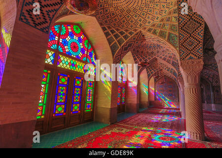 Iran,Shiraz città,Mmasjed-e,Nasir al-Molk moschea Foto Stock