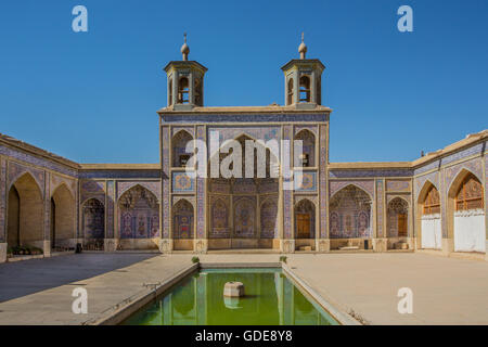 Iran,Shiraz città,Mmasjed-e,Nasir al-Molk moschea Foto Stock