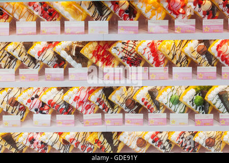 Giappone,Honshu,Tokyo,crêpe Shop,finestra Display del cibo in plastica Foto Stock