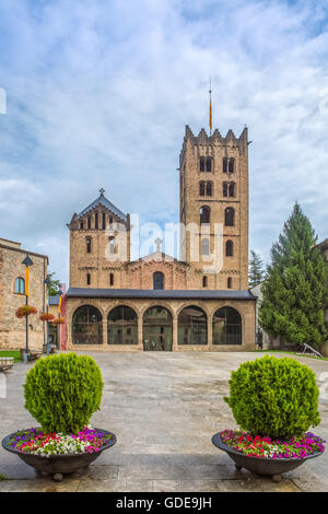 Spagna,Catalogna,la provincia di Girona,Ripoll,città di Santa Maria de Ripoll monastero settimo secolo, Foto Stock
