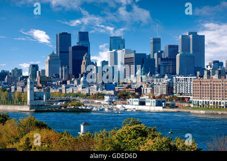 Lo skyline di Montreal e il quartiere degli affari Foto Stock