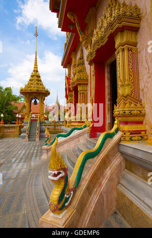 Tempio Wat Chalong, Isola di Phuket, Tailandia Foto Stock