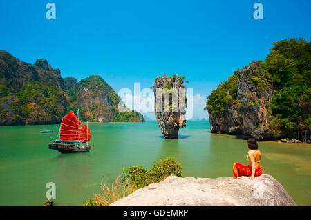 James Bond Island, Phang-Nga Bay National Park, Phuket, Tailandia / Phangnga Foto Stock