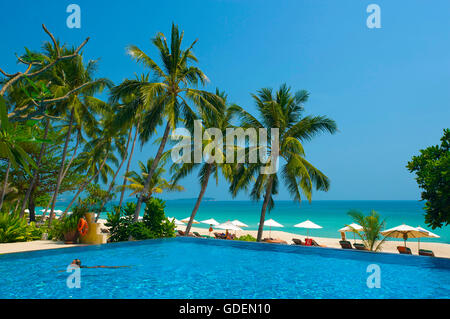 Hotel presso la spiaggia di Chaweng, Ko Samui, Tailandia Foto Stock