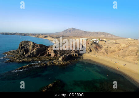 Spiagge di pappagallo, Costa del Rubicone, Lanzarote, Isole Canarie, Spagna / Playas de Papagayo IPapageienstraende, Costa del Rubicone, Lanzarote, Kanarische isole, Spanien / Papageienstrände, Papagayo-Straende, Papagayo-Strände, Playas de Papagayo Foto Stock