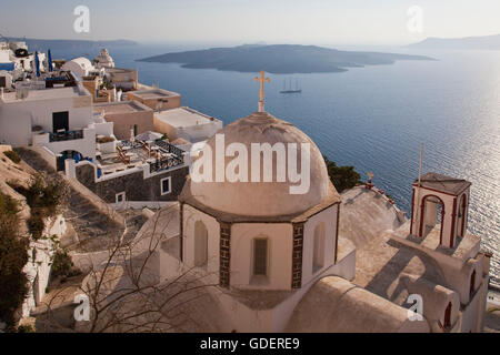 Agios Ioannis chiesa, Fira, Santorini, Cicladi, Grecia / Thira Foto Stock