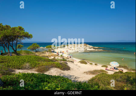 Karidi Beach, Vouvourou, Sithonia, Calcidica, Halkidiki, Grecia Foto Stock