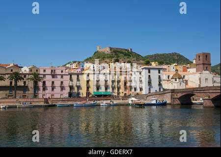 Bosa, Fiume Temo, Sardegna, Italia Foto Stock