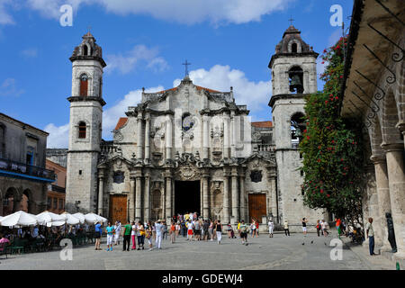 La cattedrale di San Cristobal, La Habana, Havana, Cuba Foto Stock