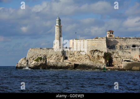 Castillo de los Tres Reyes del Morro, La Habana, Havana, Cuba Foto Stock