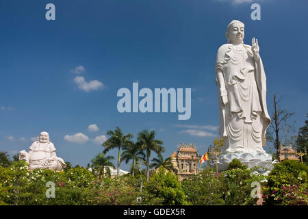 Statua del Buddha, Vinh Trang Pagoda, My Tho, Delta del Mekong, Vietnam Foto Stock