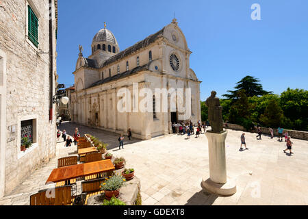 Croazia, Europa, giugno 2013, Sibenik, Città Vecchia, la Cattedrale di San Giacomo Foto Stock