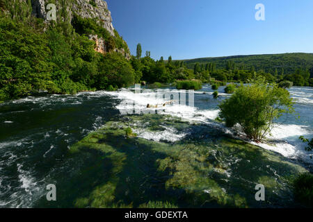 Croazia, Europa, giugno 2013, Nationalpark Krka, Rosiki Slap Foto Stock