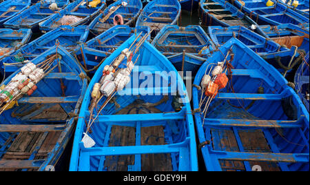 Marocco, Africa, barche da pesca, porta, Essaouira Foto Stock