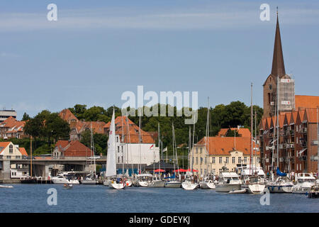 Waterfront, porto di Sonderborg, Danimarca, Europa Foto Stock