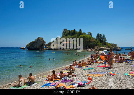Isola Bella, Taormina, Sicilia, Italia Foto Stock