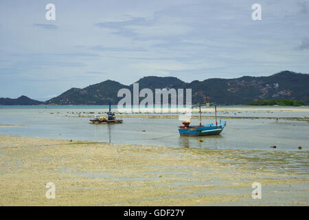 Barche da pesca in Bophut Beach, Koh Samui Foto Stock