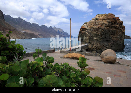 Tenerife, Europa Spagna Isole Canarie, montagne di Anaga, Playa de Benijo Foto Stock