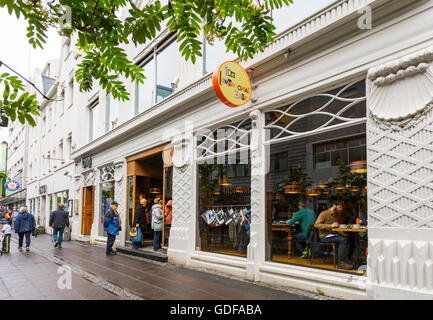 La lavanderia a gettoni Cafe, Reykjavik, Islanda Foto Stock