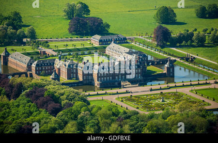 Vista aerea, moated il castello Castello Nordkirchen, Vestfaliano il Castello di Versailles, con il Parco del Castello, stile barocco francese, Fossato Foto Stock