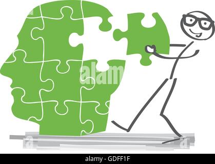 Creative puzzle-cervello concetto Idea Illustrazione Vettoriale