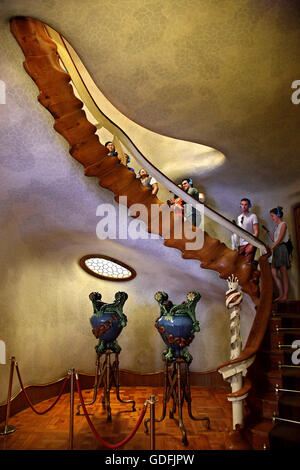 All'interno di Casa Batllo, dal famoso architetto catalano Antoni Gaudí, Passeig de Gracia, L' Eixample di Barcellona, Spagna. Foto Stock