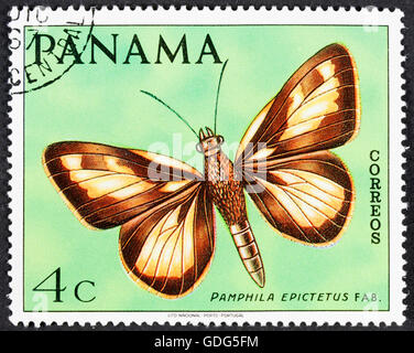 GROOTEBROEK ,I PAESI BASSI - MARZO 20,2016 : un timbro stampato in Panama mostra Butterfly, circa 1968 Foto Stock