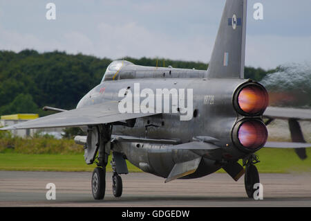 English Electric Lightning F6 XR728, presso l'aeroporto di Bruntingthorpe Foto Stock