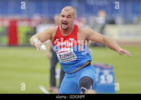 Amsterdam, Paesi Bassi Luglio 10, 2016 Stipe Zunic 9 il colpo messo ad Amsterdam Europa del campionato Foto Stock