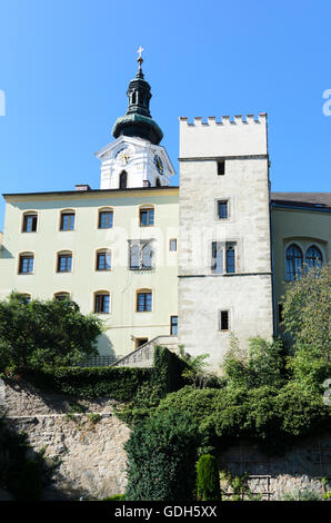 Freistadt: Municipio della Città vecchia torre di bastioni e chiesa, Austria, Oberösterreich, Austria superiore, Mühlviertel Foto Stock