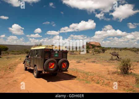 Veicolo fuoristrada, Laikipia, Kenya, Africa Foto Stock