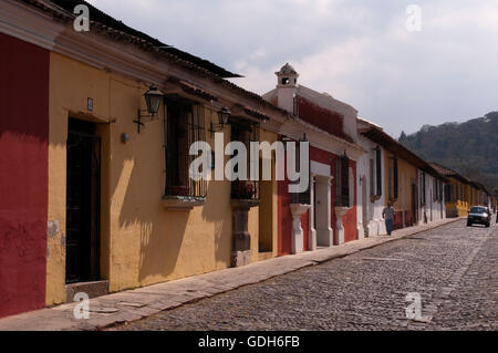Gli edifici coloniali, Antigua, Guatemala, America Centrale Foto Stock