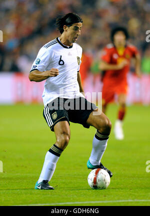 Sami Khedira, UEFA campionato europeo di calcio 2012 il qualificatore, Belgio vs Germania 0-1, Stade Roi Baudouin stadium, Bruxelles Foto Stock