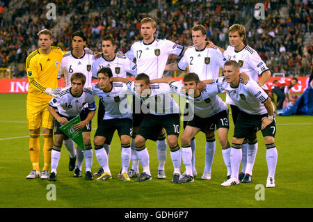 Foto del team della Germania la squadra nazionale, UEFA campionato europeo di calcio 2012 il qualificatore, Belgio vs Germania 0-1 Foto Stock