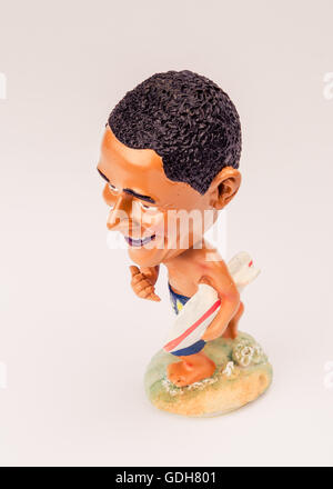 Barack Obama Hawaiian bobble giocattolo di testa Foto Stock