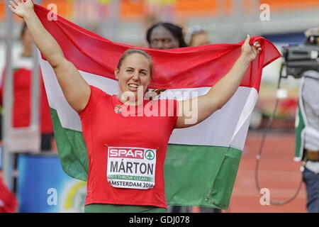 Amsterdam, Paesi Bassi: Luglio 7, 2016 Anita Marton 2° nel colpo messo all'Amsterdam Europa del campionato Foto Stock