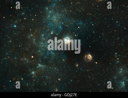 Due nebulas nello spazio profondo Foto Stock