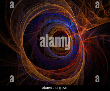 Dark abstract fractal, sfondo colorato tunnel arcobaleno Foto Stock