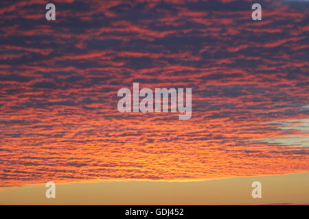 Nuvole a sunrise, Murcia, Spagna. Fotografia di Tony Henshaw Foto Stock