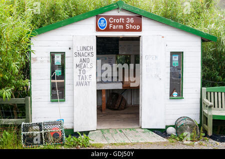 Il Croft 36 Farm Shop a Northton sull'Isle of Harris, Ebridi Esterne. Foto Stock