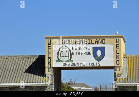 Geografia / viaggi, Sud Africa, ex isola prigione di Robben Island, edifici, prigione, ingresso, Foto Stock