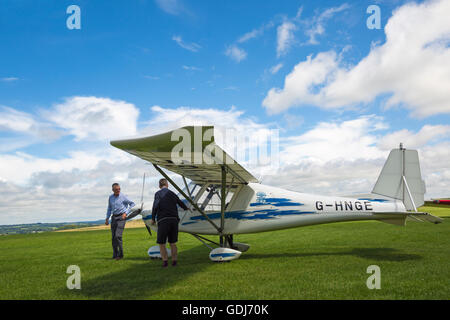 Aeromobili leggeri a Compton Abbas airfield, Dorset in luglio Foto Stock